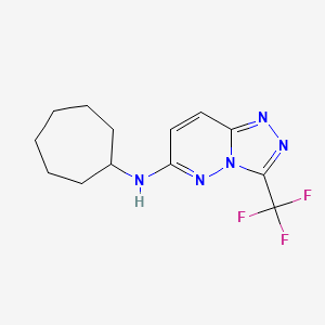 molecular formula C13H16F3N5 B4974875 N-cycloheptyl-3-(trifluoromethyl)-[1,2,4]triazolo[4,3-b]pyridazin-6-amine 