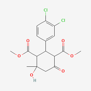 molecular formula C17H18Cl2O6 B4975116 Dimethyl 2-(3,4-dichlorophenyl)-4-hydroxy-4-methyl-6-oxocyclohexane-1,3-dicarboxylate 