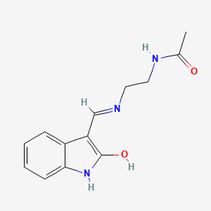 molecular formula C13H15N3O2 B4975144 N-(2-(((2-Oxo-1,3-dihydro-2H-indol-3-ylene)methyl)amino)ethyl)acetamide CAS No. 159212-36-9