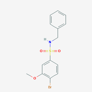 molecular formula C14H14BrNO3S B497517 N-benzyl-4-bromo-3-methoxybenzenesulfonamide CAS No. 713500-58-4