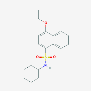 molecular formula C18H23NO3S B497519 Cyclohexyl[(4-ethoxynaphthyl)sulfonyl]amine CAS No. 881476-35-3