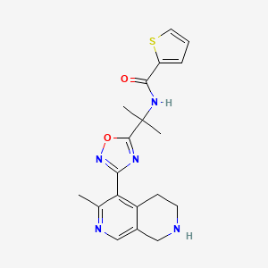 molecular formula C19H21N5O2S B4975208 N-[2-[3-(3-methyl-5,6,7,8-tetrahydro-2,7-naphthyridin-4-yl)-1,2,4-oxadiazol-5-yl]propan-2-yl]thiophene-2-carboxamide 