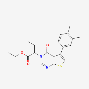 molecular formula C20H22N2O3S B4975444 Ethyl 2-[5-(3,4-dimethylphenyl)-4-oxothieno[2,3-d]pyrimidin-3-yl]butanoate 