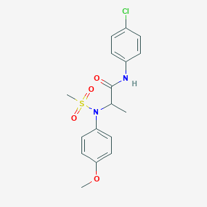 molecular formula C17H19ClN2O4S B4975528 N-(4-chlorophenyl)-N~2~-(4-methoxyphenyl)-N~2~-(methylsulfonyl)alaninamide 