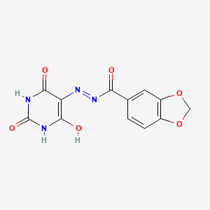 molecular formula C12H8N4O6 B4975535 N-[(6-hydroxy-2,4-dioxo-1H-pyrimidin-5-yl)imino]-1,3-benzodioxole-5-carboxamide 