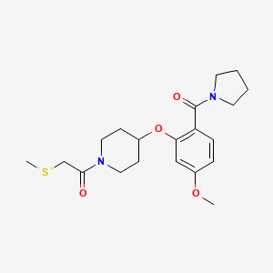 molecular formula C20H28N2O4S B4975619 4-[5-methoxy-2-(1-pyrrolidinylcarbonyl)phenoxy]-1-[(methylthio)acetyl]piperidine 
