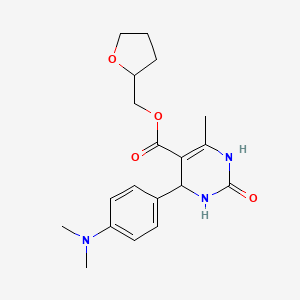 molecular formula C19H25N3O4 B4975663 Tetrahydrofuran-2-ylmethyl 4-[4-(dimethylamino)phenyl]-6-methyl-2-oxo-1,2,3,4-tetrahydropyrimidine-5-carboxylate 