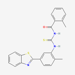 molecular formula C23H19N3OS2 B4976068 N-[[5-(1,3-benzothiazol-2-yl)-2-methylphenyl]carbamothioyl]-2-methylbenzamide 