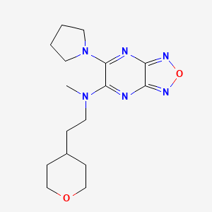 molecular formula C16H24N6O2 B4976179 N-methyl-N-[2-(oxan-4-yl)ethyl]-6-pyrrolidin-1-yl-[1,2,5]oxadiazolo[3,4-b]pyrazin-5-amine 