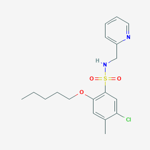 molecular formula C18H23ClN2O3S B497621 [(5-Chloro-4-methyl-2-pentyloxyphenyl)sulfonyl](2-pyridylmethyl)amine CAS No. 914245-29-7