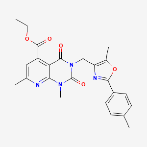 molecular formula C24H24N4O5 B4976222 ETHYL 1,7-DIMETHYL-3-{[5-METHYL-2-(4-METHYLPHENYL)-1,3-OXAZOL-4-YL]METHYL}-2,4-DIOXO-1H,2H,3H,4H-PYRIDO[2,3-D]PYRIMIDINE-5-CARBOXYLATE 