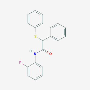 molecular formula C20H16FNOS B4976286 N-(2-fluorophenyl)-2-phenyl-2-(phenylsulfanyl)acetamide 