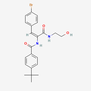 molecular formula C22H25BrN2O3 B4976567 N-[(E)-1-(4-bromophenyl)-3-(2-hydroxyethylamino)-3-oxoprop-1-en-2-yl]-4-tert-butylbenzamide 