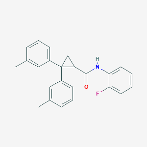 molecular formula C24H22FNO B4976660 N-(2-fluorophenyl)-2,2-bis(3-methylphenyl)cyclopropane-1-carboxamide 