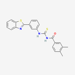 molecular formula C23H19N3OS2 B4976808 N-{[3-(1,3-benzothiazol-2-yl)phenyl]carbamothioyl}-3,4-dimethylbenzamide 
