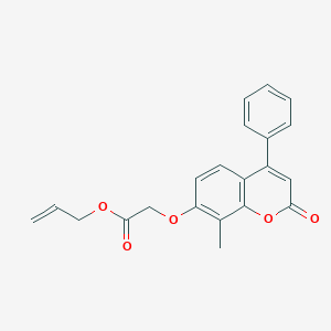 molecular formula C21H18O5 B4977113 PROP-2-EN-1-YL 2-[(8-METHYL-2-OXO-4-PHENYL-2H-CHROMEN-7-YL)OXY]ACETATE 