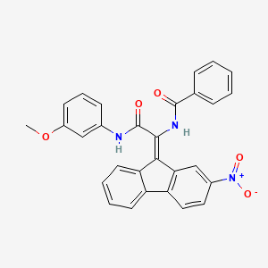 molecular formula C29H21N3O5 B4977137 N-[(1Z)-2-(3-methoxyanilino)-1-(2-nitrofluoren-9-ylidene)-2-oxoethyl]benzamide 