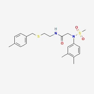 molecular formula C21H28N2O3S2 B4977156 N~2~-(3,4-dimethylphenyl)-N-{2-[(4-methylbenzyl)sulfanyl]ethyl}-N~2~-(methylsulfonyl)glycinamide 