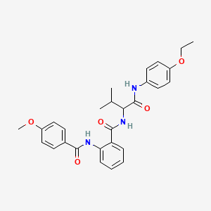 molecular formula C28H31N3O5 B4977362 N-[2-({1-[(4-ETHOXYPHENYL)CARBAMOYL]-2-METHYLPROPYL}CARBAMOYL)PHENYL]-4-METHOXYBENZAMIDE 