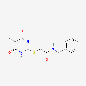 molecular formula C15H17N3O3S B4977481 N-benzyl-2-[(5-ethyl-4,6-dioxo-1,4,5,6-tetrahydropyrimidin-2-yl)sulfanyl]acetamide 