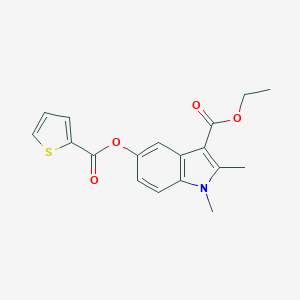 molecular formula C18H17NO4S B497759 3-(Ethoxycarbonyl)-1,2-dimethylindol-5-yl thiophene-2-carboxylate CAS No. 923250-22-0