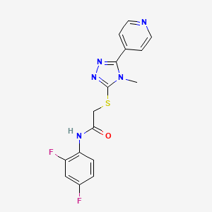 molecular formula C16H13F2N5OS B4977675 N-(2,4-difluorophenyl)-2-{[4-methyl-5-(pyridin-4-yl)-4H-1,2,4-triazol-3-yl]sulfanyl}acetamide 