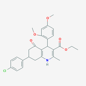 molecular formula C27H28ClNO5 B4977696 Ethyl 7-(4-chlorophenyl)-4-(2,4-dimethoxyphenyl)-2-methyl-5-oxo-1,4,5,6,7,8-hexahydroquinoline-3-carboxylate 