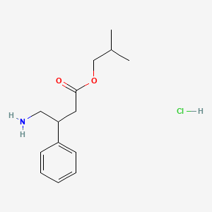 molecular formula C14H22ClNO2 B4977904 2-Methylpropyl 4-amino-3-phenylbutanoate;hydrochloride 