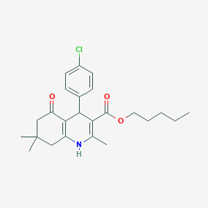 molecular formula C24H30ClNO3 B4977976 Pentyl 4-(4-chlorophenyl)-2,7,7-trimethyl-5-oxo-1,4,5,6,7,8-hexahydroquinoline-3-carboxylate 