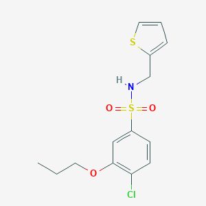 molecular formula C14H16ClNO3S2 B497809 4-chloro-3-propoxy-N-(2-thienylmethyl)benzenesulfonamide CAS No. 927636-73-5
