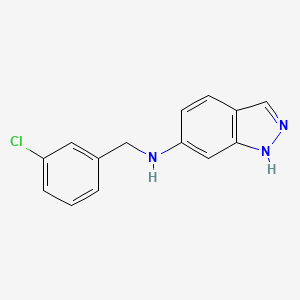 molecular formula C14H12ClN3 B4978189 N-[(3-chlorophenyl)methyl]-1H-indazol-6-amine 