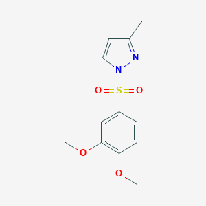 molecular formula C12H14N2O4S B497824 1-[(3,4-dimethoxyphenyl)sulfonyl]-3-methyl-1H-pyrazole 