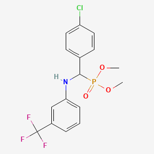 molecular formula C16H16ClF3NO3P B4978292 N-[(4-chlorophenyl)-dimethoxyphosphorylmethyl]-3-(trifluoromethyl)aniline 