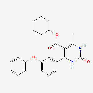 molecular formula C24H26N2O4 B4978316 Cyclohexyl 6-methyl-2-oxo-4-(3-phenoxyphenyl)-1,2,3,4-tetrahydropyrimidine-5-carboxylate 