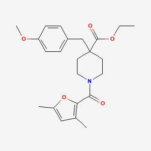 molecular formula C23H29NO5 B4978328 ethyl 1-(3,5-dimethyl-2-furoyl)-4-(4-methoxybenzyl)-4-piperidinecarboxylate 
