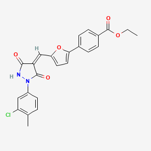 molecular formula C24H19ClN2O5 B4978447 ethyl 4-(5-{[(4Z)-1-(3-chloro-4-methylphenyl)-3,5-dioxopyrazolidin-4-ylidene]methyl}furan-2-yl)benzoate 