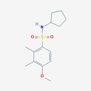 molecular formula C14H21NO3S B497857 N-cyclopentyl-4-methoxy-2,3-dimethylbenzenesulfonamide CAS No. 915875-53-5