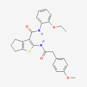 molecular formula C25H26N2O4S B4978624 N-(2-ETHOXYPHENYL)-2-[2-(4-METHOXYPHENYL)ACETAMIDO]-4H,5H,6H-CYCLOPENTA[B]THIOPHENE-3-CARBOXAMIDE 