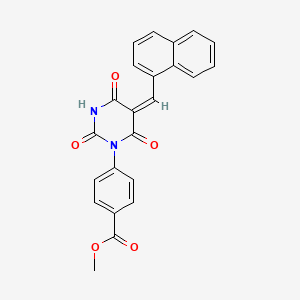 molecular formula C23H16N2O5 B4978738 methyl 4-[(5E)-5-(naphthalen-1-ylmethylidene)-2,4,6-trioxo-1,3-diazinan-1-yl]benzoate 