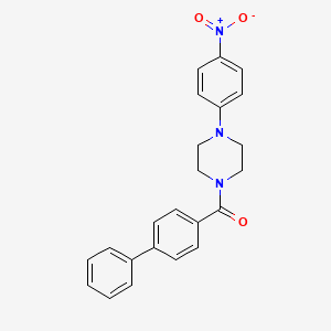 molecular formula C23H21N3O3 B4978758 Biphenyl-4-yl(4-(4-nitrophenyl)piperazin-1-yl)methanone 