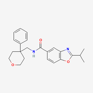 molecular formula C23H26N2O3 B4978841 N-[(4-phenyloxan-4-yl)methyl]-2-propan-2-yl-1,3-benzoxazole-5-carboxamide 