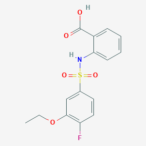 molecular formula C15H14FNO5S B497889 2-(3-ethoxy-4-fluorophenylsulfonamido)benzoic acid CAS No. 927637-19-2