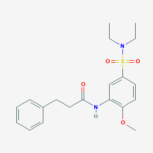 molecular formula C20H26N2O4S B4978897 N-[5-(diethylsulfamoyl)-2-methoxyphenyl]-3-phenylpropanamide 
