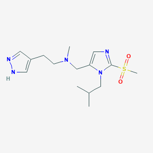 molecular formula C15H25N5O2S B4978924 N-methyl-N-[[3-(2-methylpropyl)-2-methylsulfonylimidazol-4-yl]methyl]-2-(1H-pyrazol-4-yl)ethanamine 