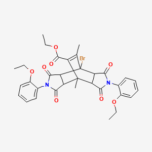 molecular formula C33H33BrN2O8 B4978971 Ethyl 4-bromo-2,6-bis(2-ethoxyphenyl)-8,10-dimethyl-1,3,5,7-tetraoxododecahydro-4,8-ethenopyrrolo[3,4-f]isoindole-9-carboxylate 