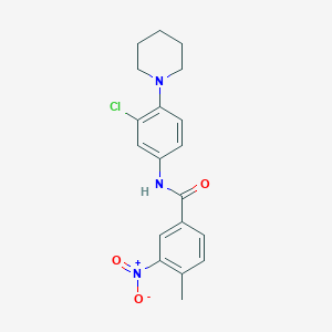 molecular formula C19H20ClN3O3 B4978977 N-(3-chloro-4-piperidin-1-ylphenyl)-4-methyl-3-nitrobenzamide 