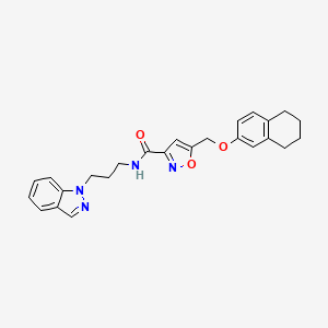 molecular formula C25H26N4O3 B4979104 N-(3-indazol-1-ylpropyl)-5-(5,6,7,8-tetrahydronaphthalen-2-yloxymethyl)-1,2-oxazole-3-carboxamide 