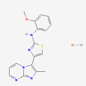 molecular formula C17H16BrN5OS B4979173 N-(2-methoxyphenyl)-4-(2-methylimidazo[1,2-a]pyrimidin-3-yl)-1,3-thiazol-2-amine;hydrobromide 