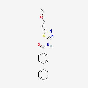 molecular formula C19H19N3O2S B4979423 N-[5-(2-ETHOXYETHYL)-1,3,4-THIADIAZOL-2-YL]-[1,1'-BIPHENYL]-4-CARBOXAMIDE 