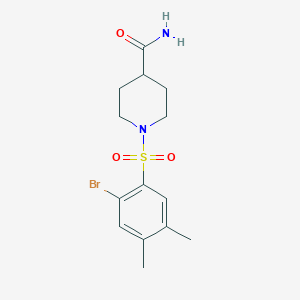 1-((2-Bromo-4,5-dimethylphenyl)sulfonyl)piperidine-4-carboxamide